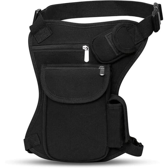 Canvas Waist Bag Fanny Pack Racing Drop Leg Bag Motorcycle Outdoor Bag - Picture 1 of 8
